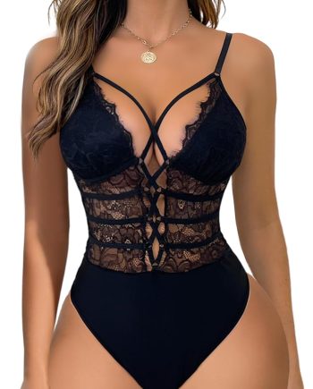 Women Sexy Bodysuit One Piece  Lingerie Lace  Negligee
