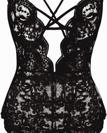 Women's One Piece Lingerie Sexy Lace  Deep V Bodysuit Underwear