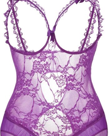 Women Sexy Lingerie Nightwear - One-Piece Bodysuit Nightie Plus Size, Black